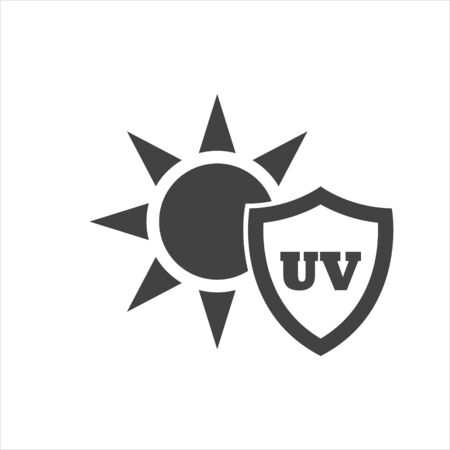 UV protection vector icon on white isolated background. Layers grouped for easy editing illustration. For your design.のイラスト素材