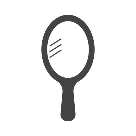 Vector icon hand mirror for makeup and personal care on white isolated background. Layers grouped for easy editing illustration. For your design.のイラスト素材