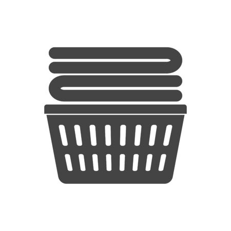 Vector icon of laundry basket on white isolated background. Layers grouped for easy editing illustration. For your design.のイラスト素材