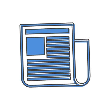 Vector news icon. Newspaper news cartoon style on white isolated background. Layers grouped for easy editing illustration. For your design.のイラスト素材