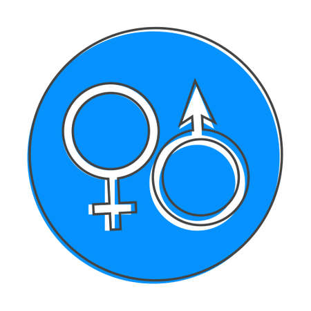 Vector icon of a gender symbol cartoon style on white isolated background. Layers grouped for easy editing illustration. For your design.のイラスト素材