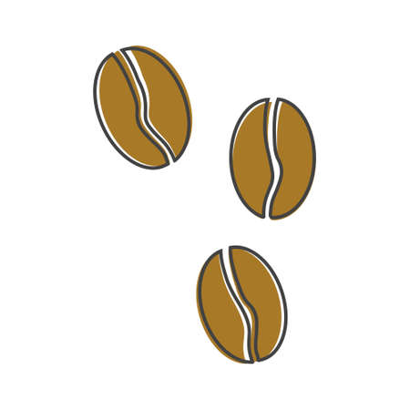 Vector icon coffee beans cartoon style on white isolated background. Layers grouped for easy editing illustration. For your design.のイラスト素材