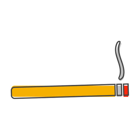 Vector image cigarettes with smoke icon cartoon style on white isolated background. Layers grouped for easy editing illustration. For your design.のイラスト素材
