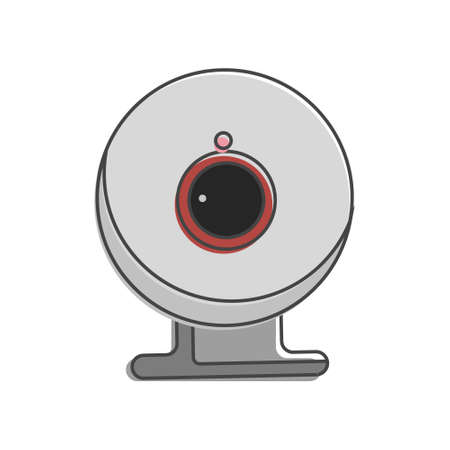 Vector web camera icon cartoon style on white isolated background. Layers grouped for easy editing...