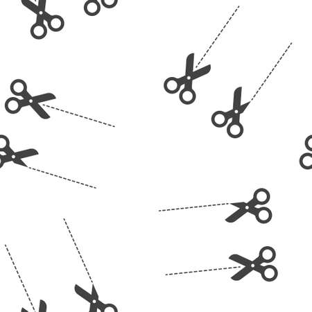 Vector set cut line icon seamless pattern on a white background. Layers grouped for easy editing illustration. For your designのイラスト素材