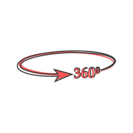 Vector image turn sign 360 degrees on white isolated background. Layers grouped for easy editing illustration. For your design.のイラスト素材