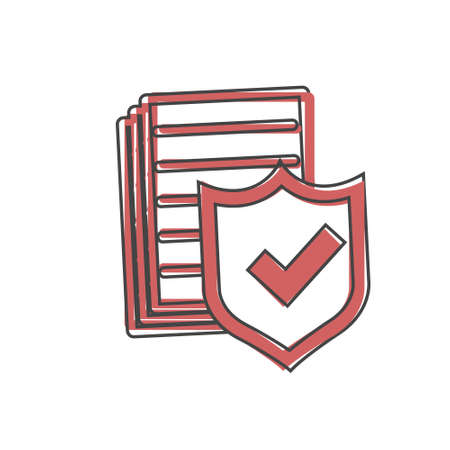 Vector icon check board on white isolated background. Data security, insurance policy. Layers grouped for easy editing illustration. For your design.のイラスト素材
