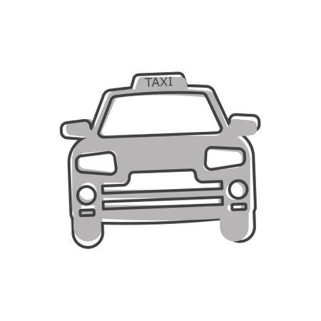 Taxi car vector icon on white isolated background. Layers grouped for easy editing illustration. For your design.のイラスト素材