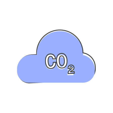 Carbon dioxide vector icon cartoon style on white isolated background. Layers grouped for easy editing illustration. For your design.のイラスト素材