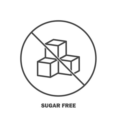 Sugar free vector icon. Sugar cubes cartoon style on white isolated background. Layers grouped for easy editing illustration.のイラスト素材