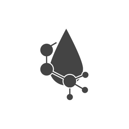 Vector icon water molecule, drops of acid on cartoon style on white isolated background. Layers grouped for easy editing illustration.のイラスト素材
