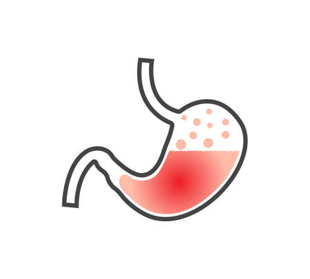 Vector icon stomach, internal organ on white isolated background. Layers grouped for easy editing illustration. For your design.のイラスト素材