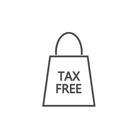 Vector icon pack of tax free purchases on white isolated background. Layers grouped for easy editing illustration. For your design.のイラスト素材
