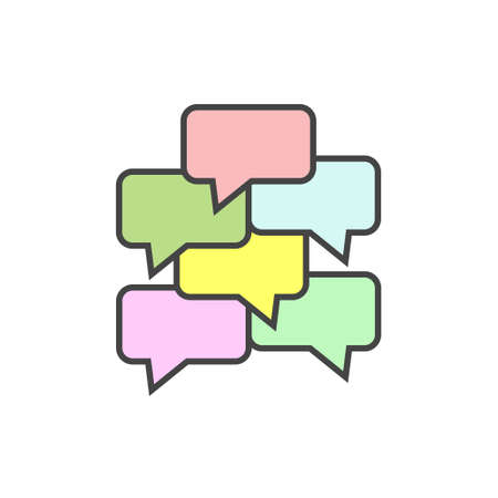 Speech bubble icon on white isolated background. Layers grouped for easy editing illustration. For...