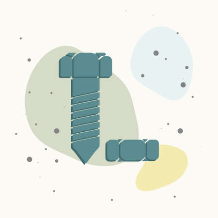 Vector image bolt and nut on multicolored background. Layers grouped for easy editing illustration. For your design.のイラスト素材