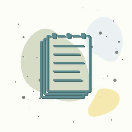 Vector business icon. Document on multicolored background. Layers grouped for easy editing illustration. For your design.のイラスト素材