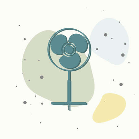 Vector icon fan on multicolored background. Layers grouped for easy editing illustration. For your design.のイラスト素材