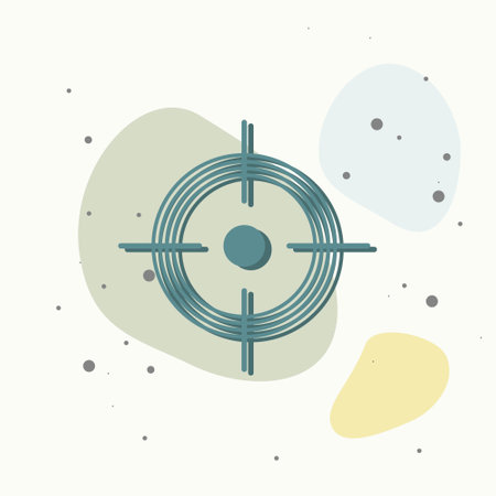 Target target icon. Vector symbol of the target on multicolored background. Layers grouped for easy editing illustration. For your design.のイラスト素材