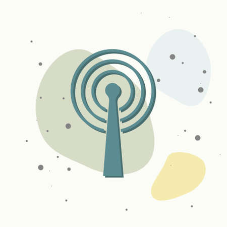 WiFi transmitter vector icon on multicolored background. Layers grouped for easy editing...