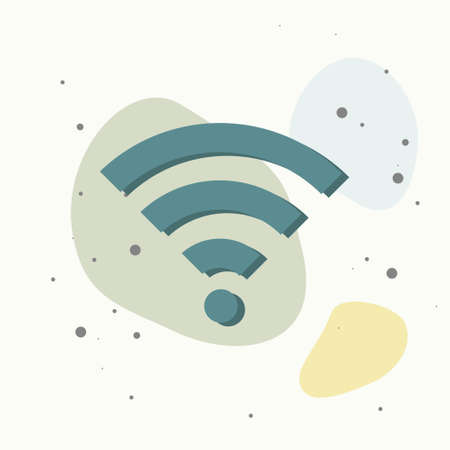 WiFi vector icon on multicolored background. Layers grouped for easy editing illustration. For your design.のイラスト素材