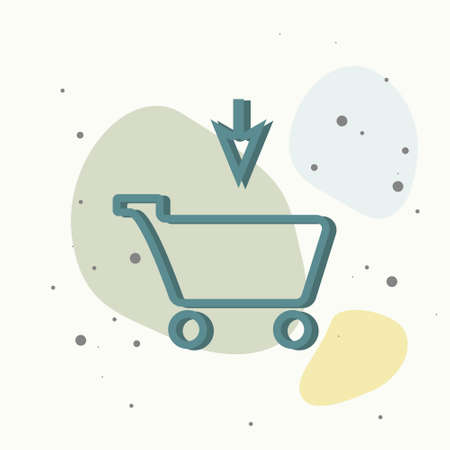 Shopping cart icon. Vector illustration cart on multicolored background. Layers grouped for easy editing illustration. For your design.のイラスト素材