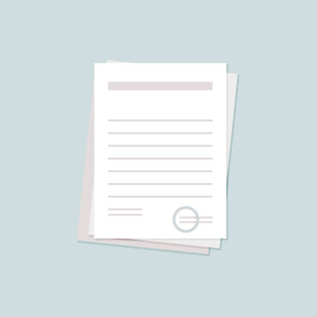 Vector icon business document on white isolated background. Layers grouped for easy editing...