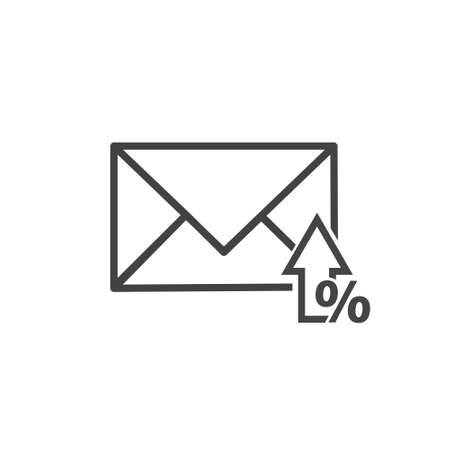 Vector icon envelope and arrow pointing up on white isolated background. Layers grouped for easy editing illustration. For your design.のイラスト素材