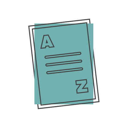 Vocabulary book on white isolated background. Layers grouped for easy editing illustration. For your design.のイラスト素材