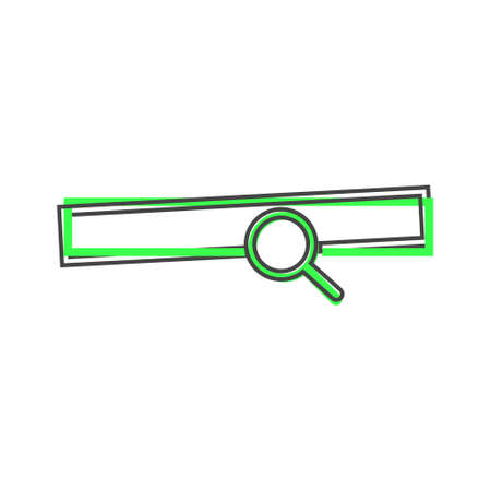 Website search bar vector icon on white isolated background. Layers grouped for easy editing illustration. For your design.のイラスト素材
