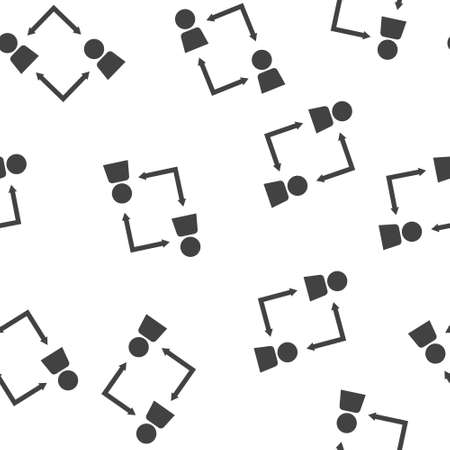 Vector icon business man with arrow seamless pattern on a white background. Layers grouped for easy editing illustration. For your designのイラスト素材