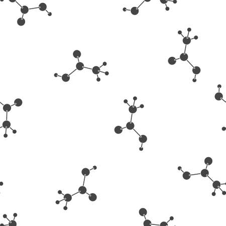 Molecule vector icon seamless pattern on a white background. Layers grouped for easy editing illustration. For your designのイラスト素材