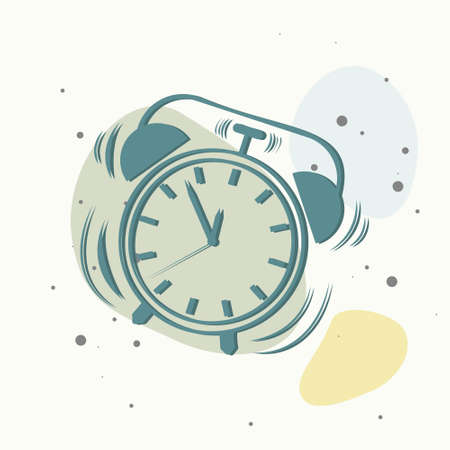Vector icon ringing alarm clock on multicolored background. Layers grouped for easy editing...