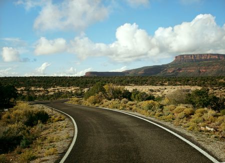 Mountain road in Utach on sunny day