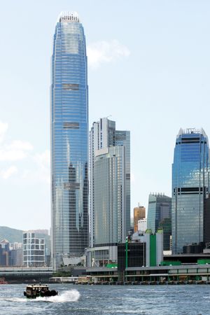 Fast ferry boat in Victoria Harbor, Hong Kong