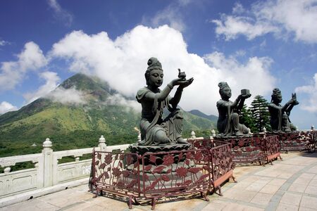 Buddha statue on Lantau Island, Hong Kongの写真素材