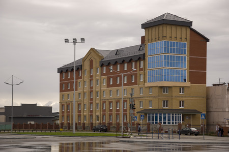 New Urengoy, YaNAO, North of Russia. September 1, 2013. Modern business offices on the 26th Congress of the CPSU streetのeditorial素材