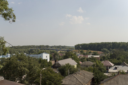 Small houses. View from the top of the Boldin mountains, Chernigov, Ukraine. July 15, 2017 1のeditorial素材