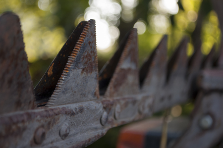 Old iron spare parts with rust on itの写真素材