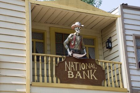 Odessa, South of Ukraine, Seaside boulevard, Cafe Rio Bravo, July 10, 2018. Walking on the city streets in summer. Pirate, National bankのeditorial素材