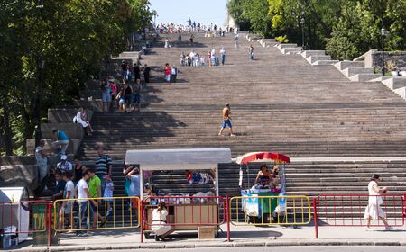 Odessa, South of Ukraine, Seaside boulevard, July 10, 2018. Walking on the city streets in summer....