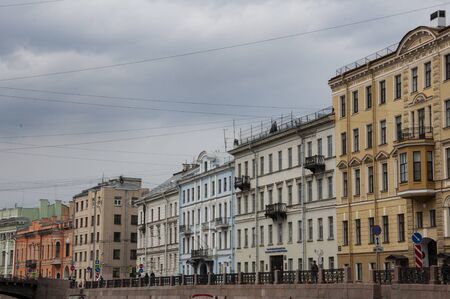 Saint Petersburg, Russia, Neva Embankment. May 10, 2019. Central part of the city. Walking neva...