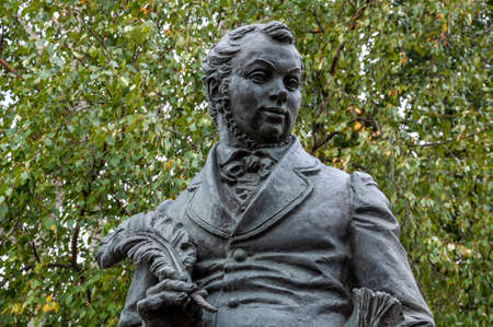 Tobolsk, Russia, S. Remezov Street, No. 3, May 15, 2022. PP Ershov Square Monument to Pyotr Pavlovich Ershovのeditorial素材