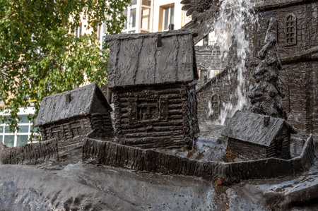 Tobolsk, Russia, S. Remezov Street, No. 3, May 15, 2022. PP Ershov Square Monuments to tales of Pyotr Pavlovich Ershovのeditorial素材