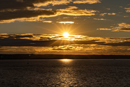 Sunset over water, Russia
