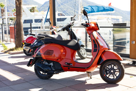 Vespa scooter in Fethiye, Turkey port.