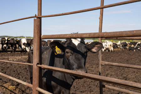 Cows in the paddock of a farm.
