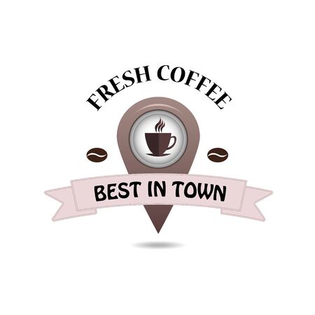 Coffee Map Marker icon on plain backgroundのイラスト素材