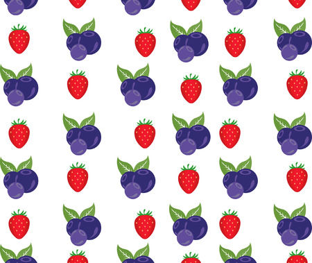 Seamless background with berries. Organic and healthy foodのイラスト素材