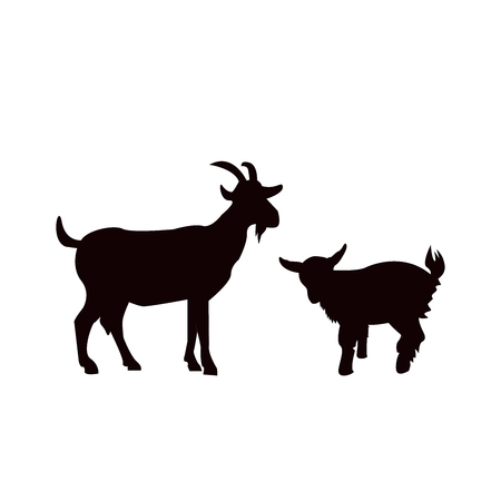 goat animal farm icon isolated on white background.のイラスト素材