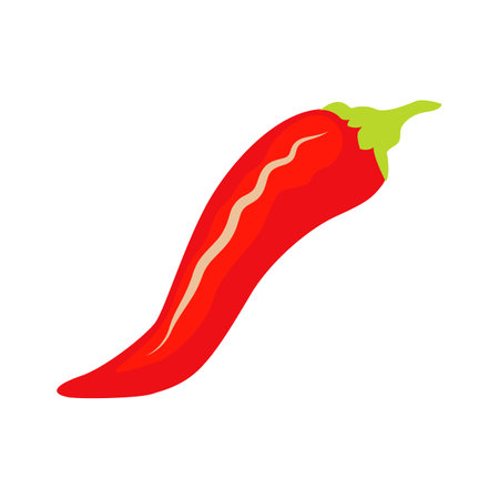 Red hot chili peppers on white background. vector illustrationのイラスト素材